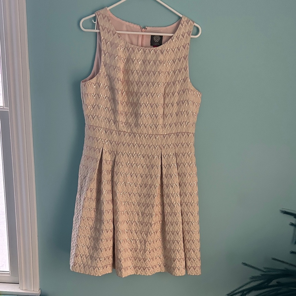 Vince Camuto Textured Cream Mini Dress